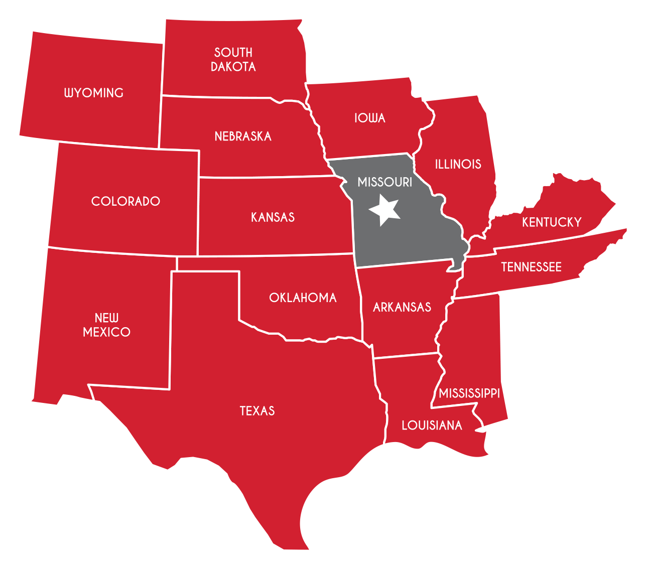 UCM Bound Out-of-State map