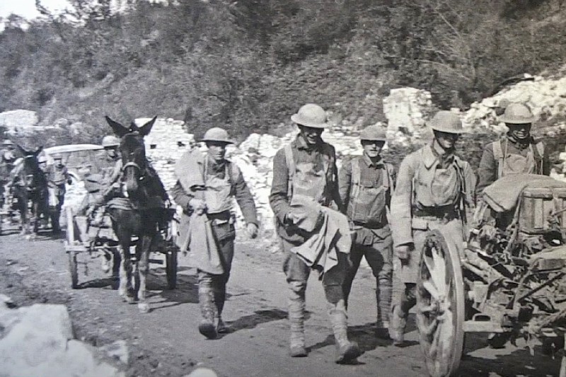 WWI Soldiers with Mule