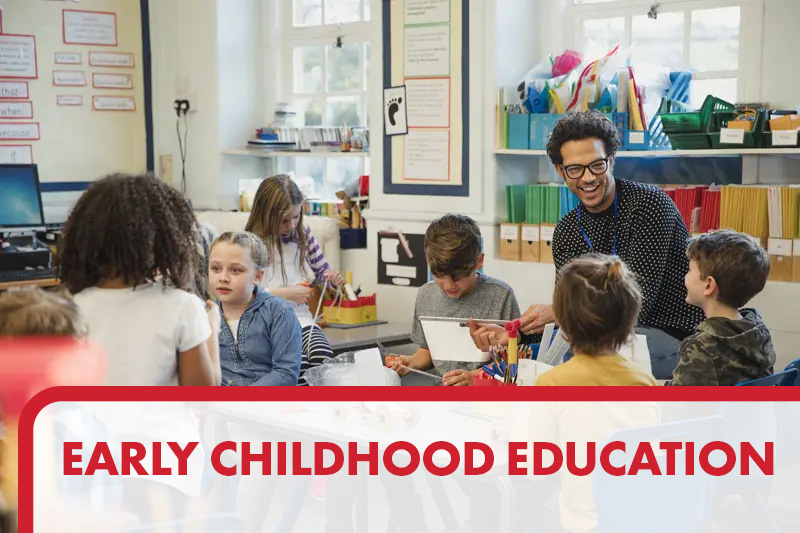 A teacher in an elementary classroom
