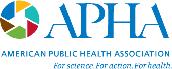 Multicolored circle for logo next to the letters APHA