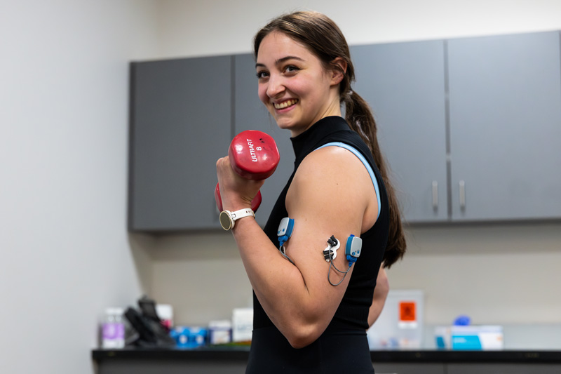 UCM Kinesiology student in Human Performance Lab