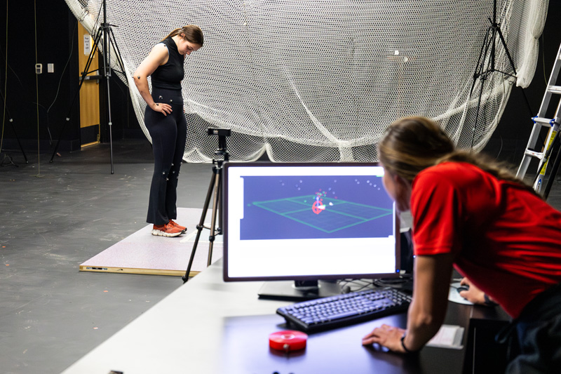 UCM students using kinesiology equipment
