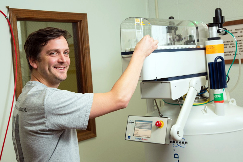 Jay Steinkruger working in the lab