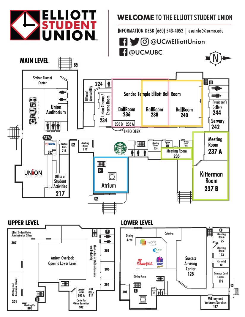 Map of Union, color coded for events
