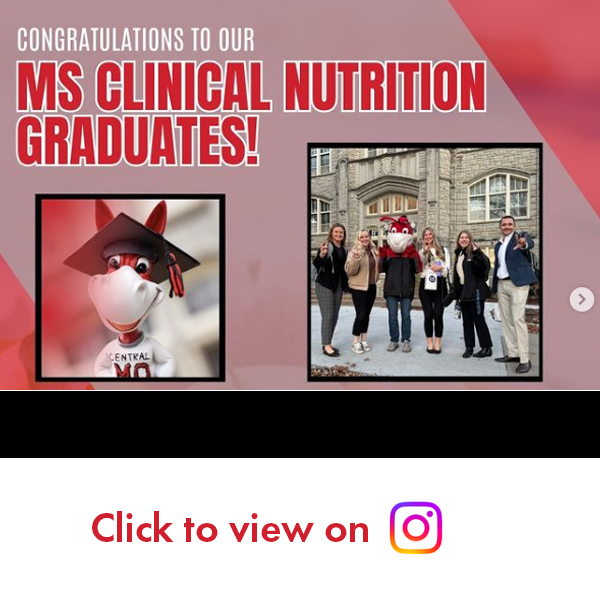 Instagram post for MS Clinical Nutrition Grads