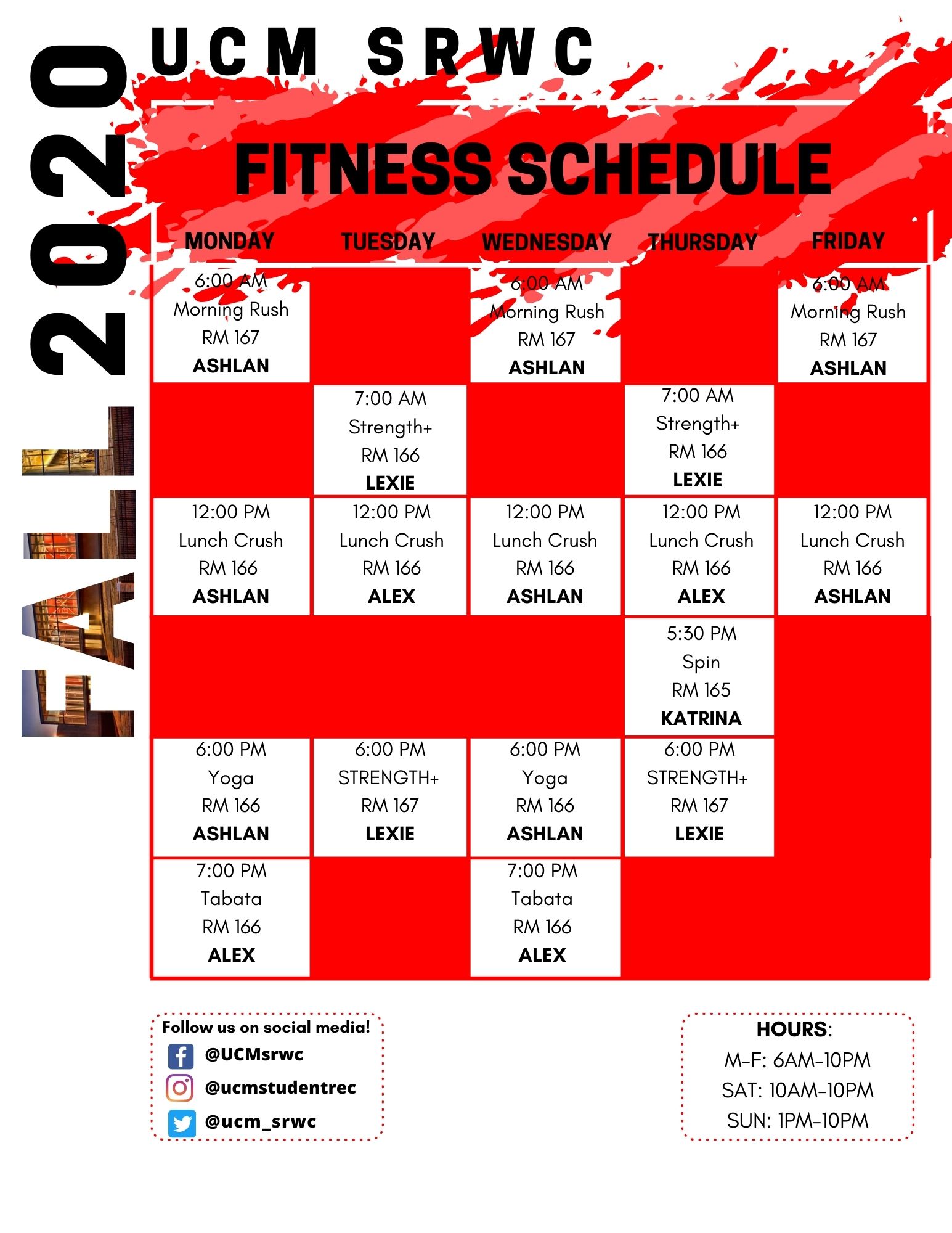 Group Fitness ucm 2021 academic calendar