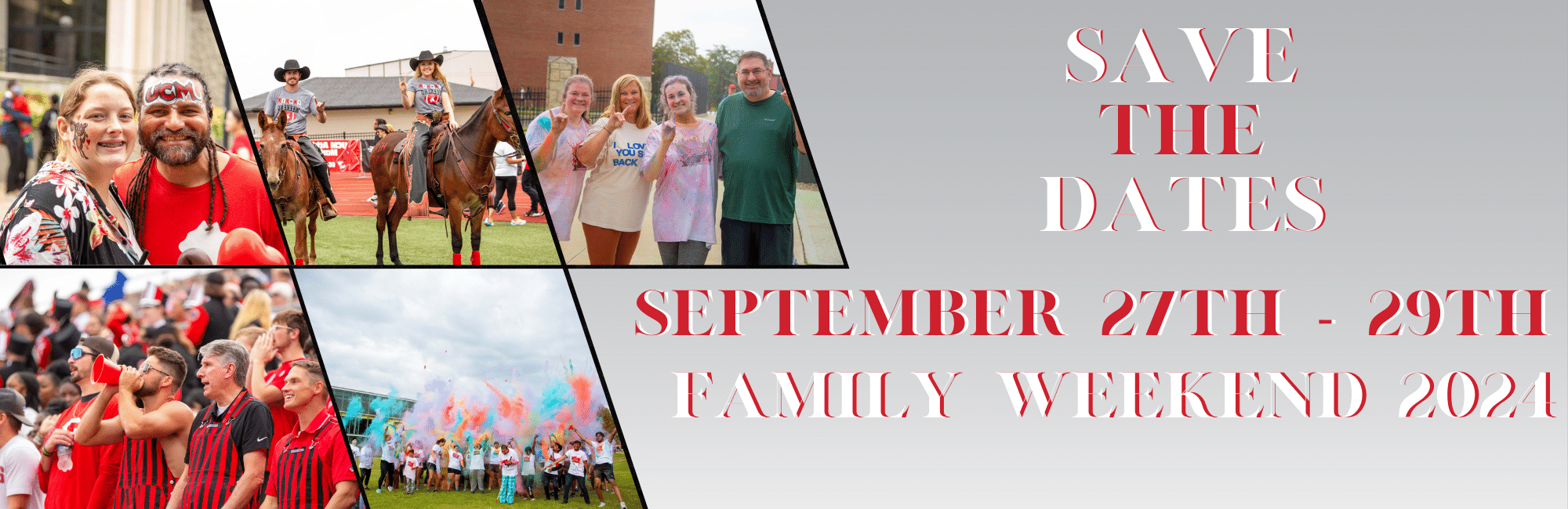 families enjoying family weekend festivities