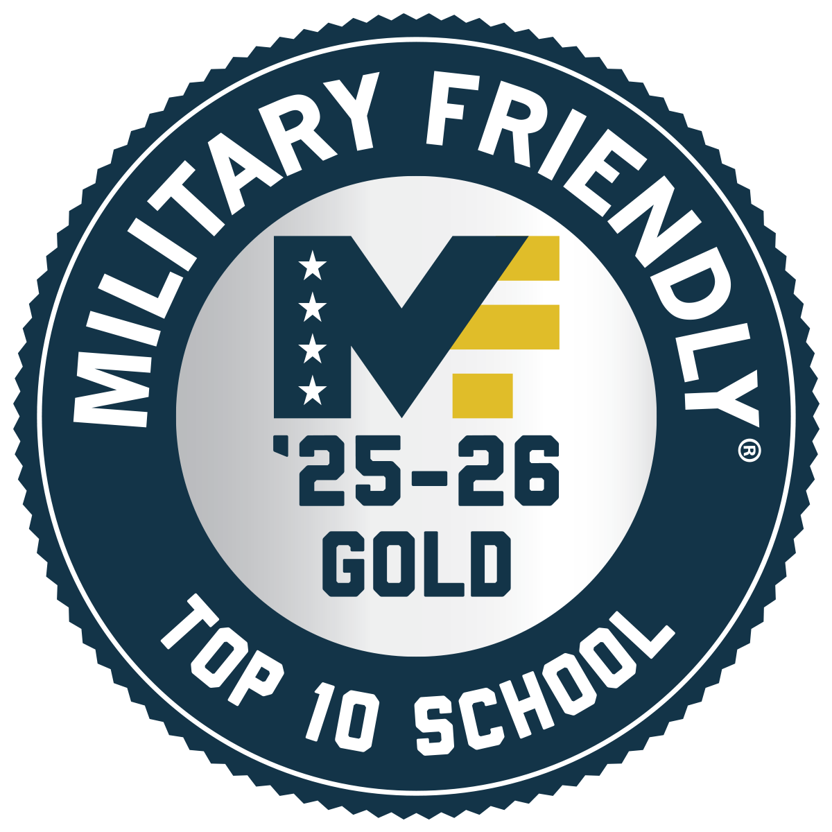 Military Friendly - Gold School - Top 10 School