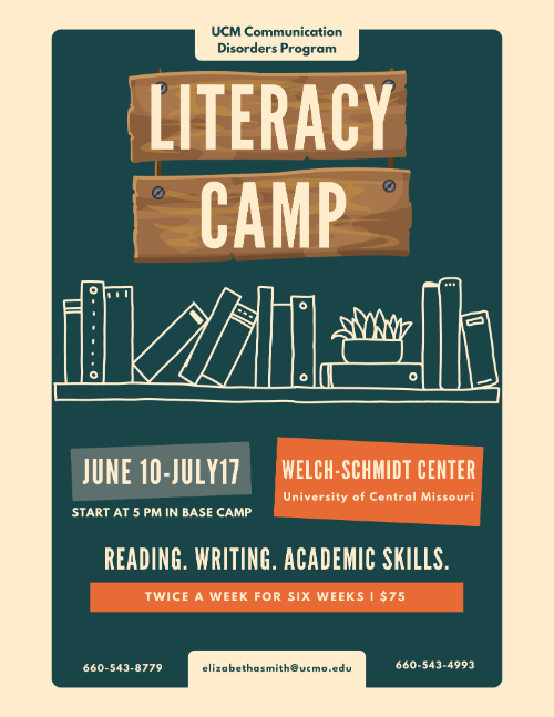 Flyer for literacy camp summer 2025