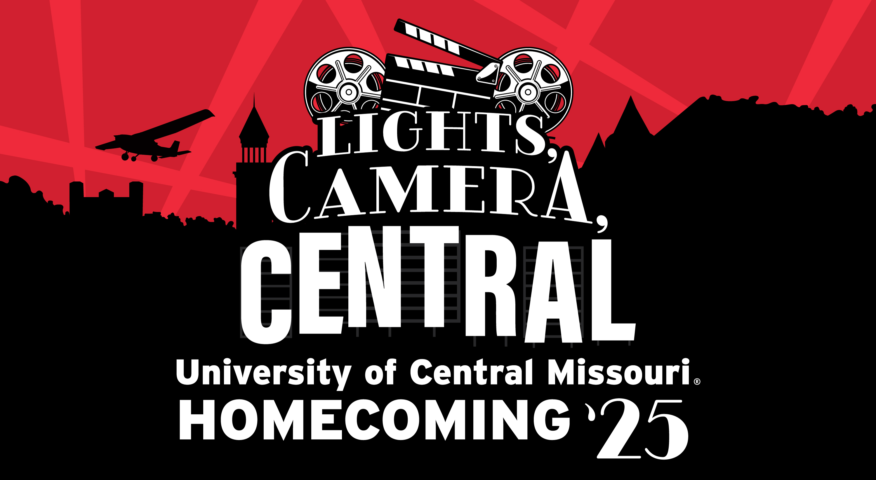 "Lights, Camera, Central" 2025 Homecoming logo