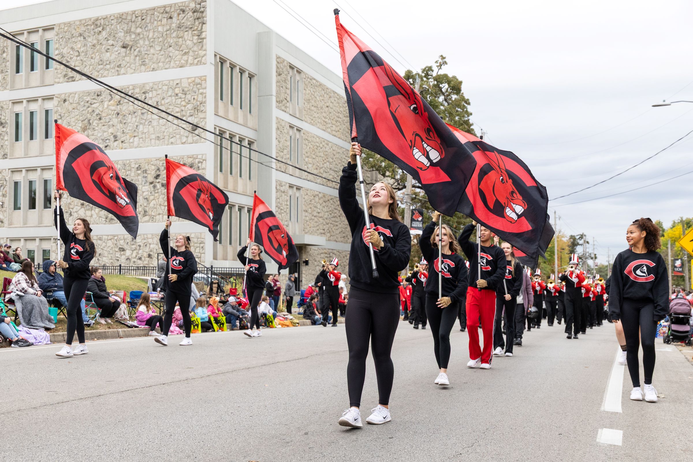 Marching Mules in the 2025 Homecoming parade