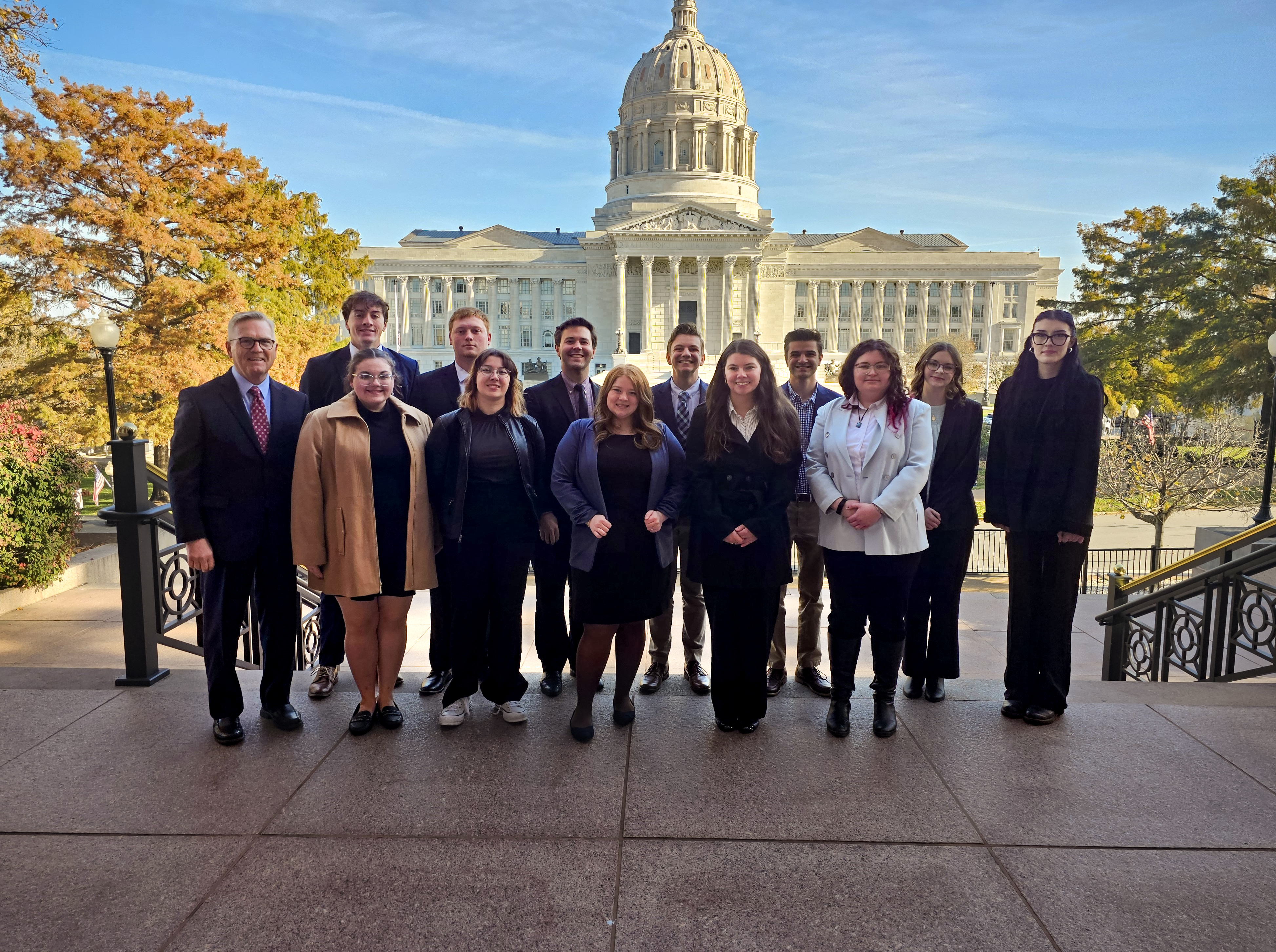 Honors College students in front of the state capitol