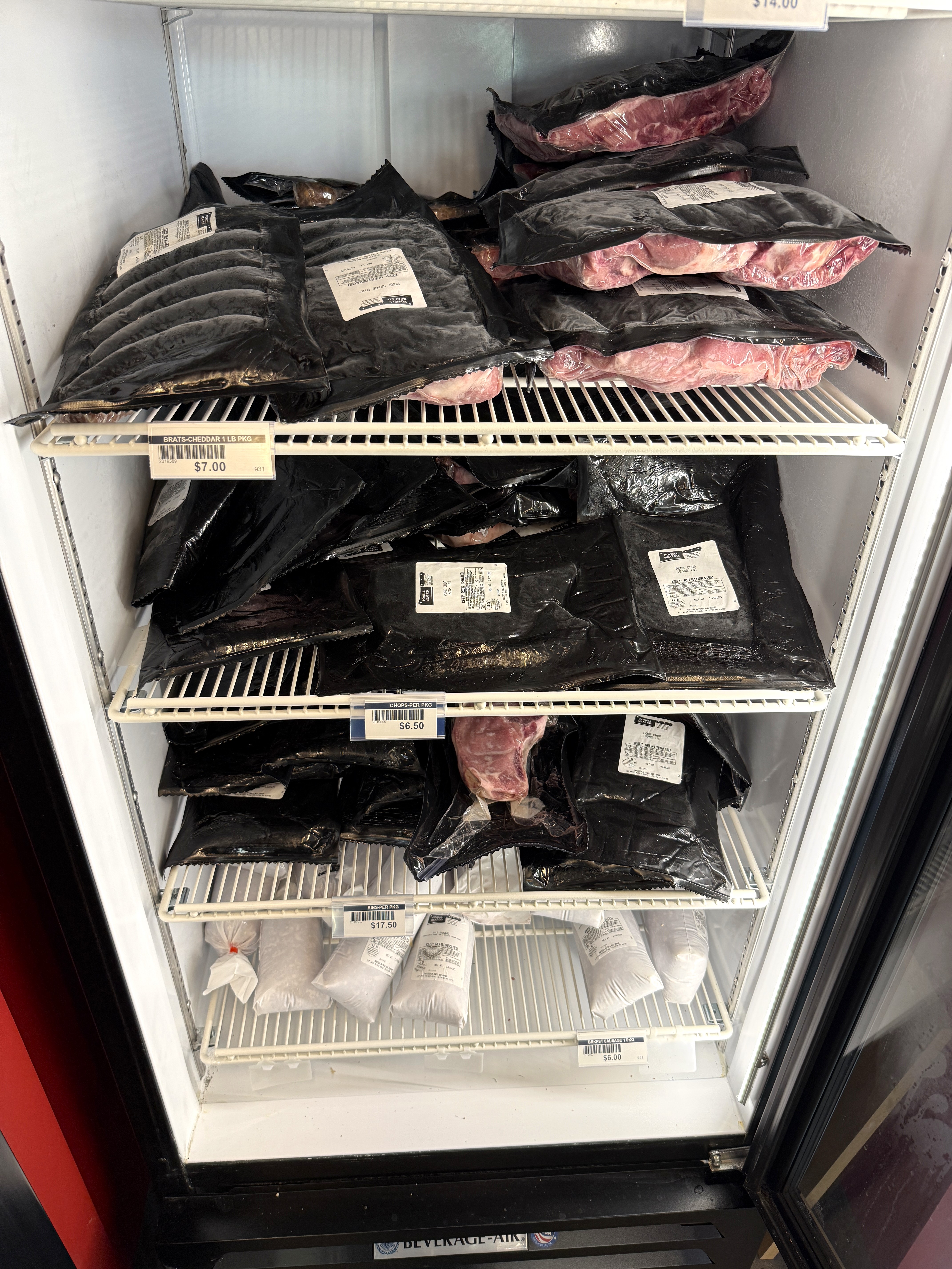 UCM Farms meat in freezer