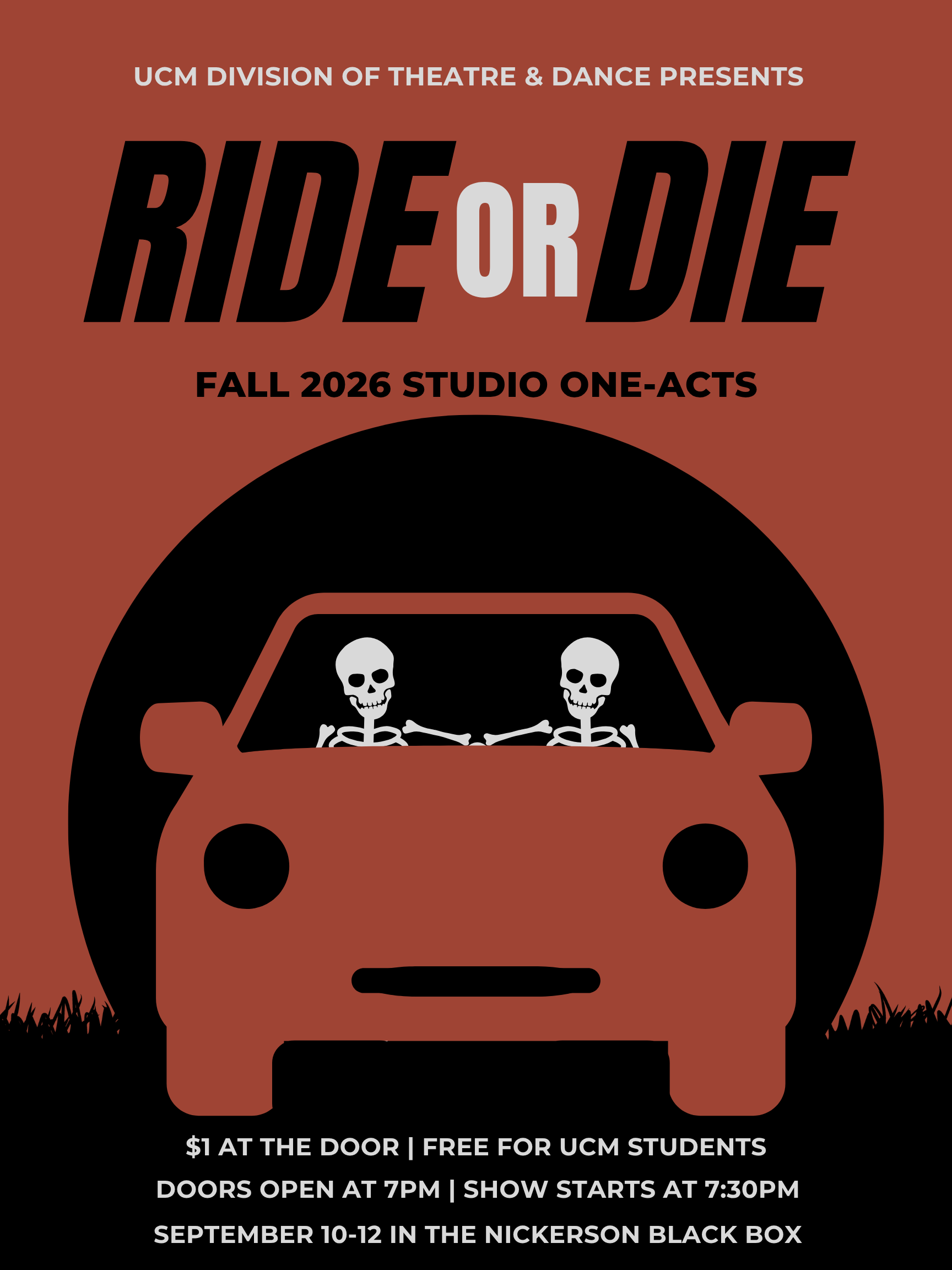 A black-and-red show poster for 