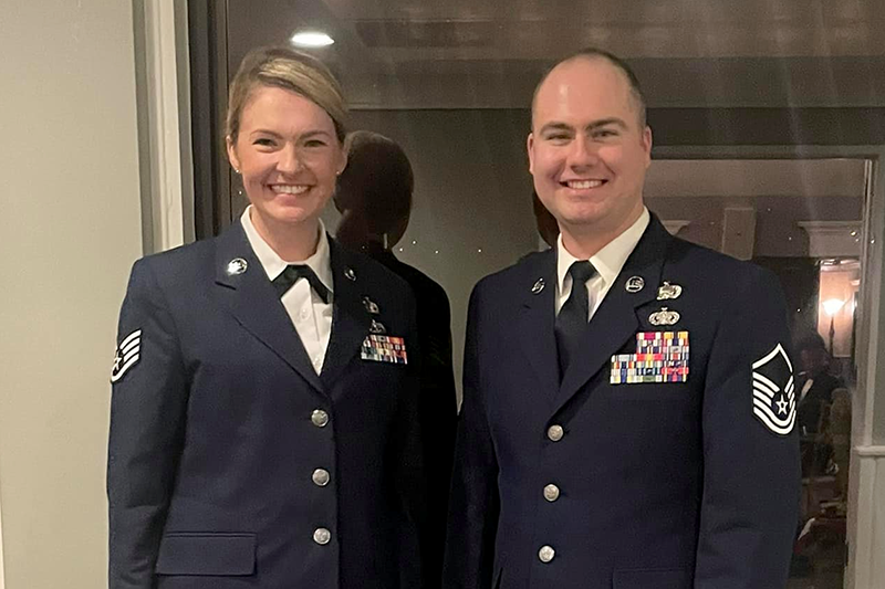 courtney swoboda with flight chief james nichols