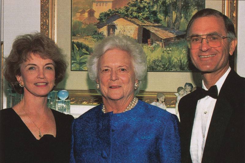 Ed and Sandra Elliott with Barbara Bush