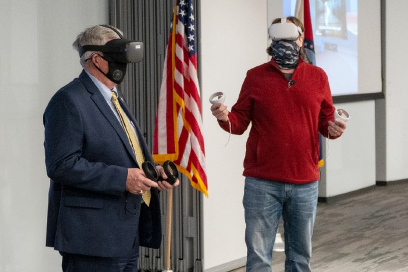Gov. Mike Parson Visits UCM Mixed Reality Studio