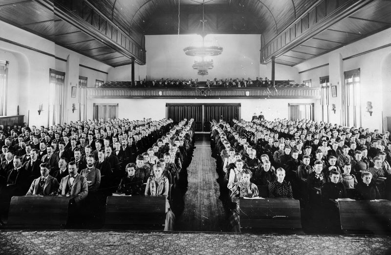 people in normal assembly hall