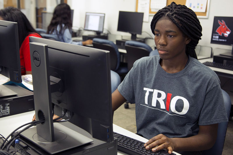 TRIO Student at Computer