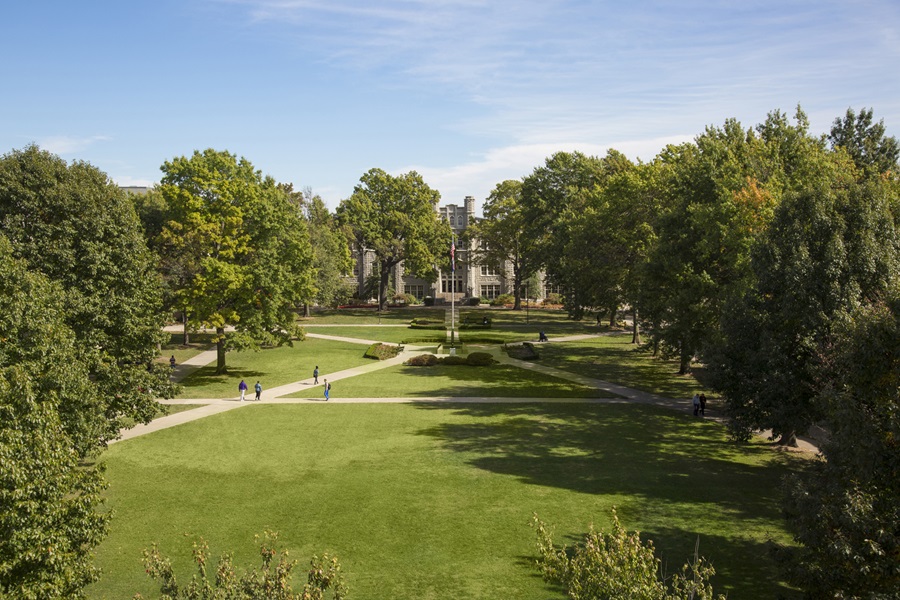 Aeiral view of hte main UCM quad