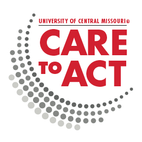 logo for Care To ACt, with those words and rows of small dots at the lower left side