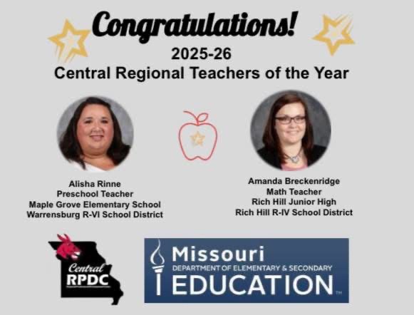 Central Regional Teachers of the Year - Alisha Rinne and Amanda Breckenridge