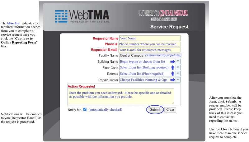 Service Request Instructions Image