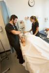 nursing students working in nursing lab