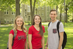 three students outdoors at UCM