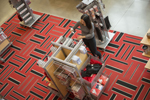 overhead view of students shopping in University Bookstore