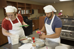 students working in cooking lab