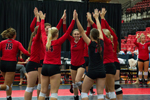 Jennies volleball team celebrating