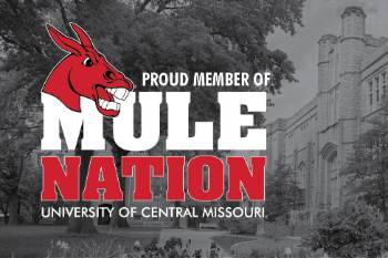 Mule Nation social media cover graphic with photo background