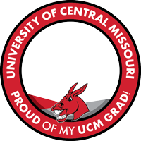 A round graphic showing "Proud of my UCM grad"