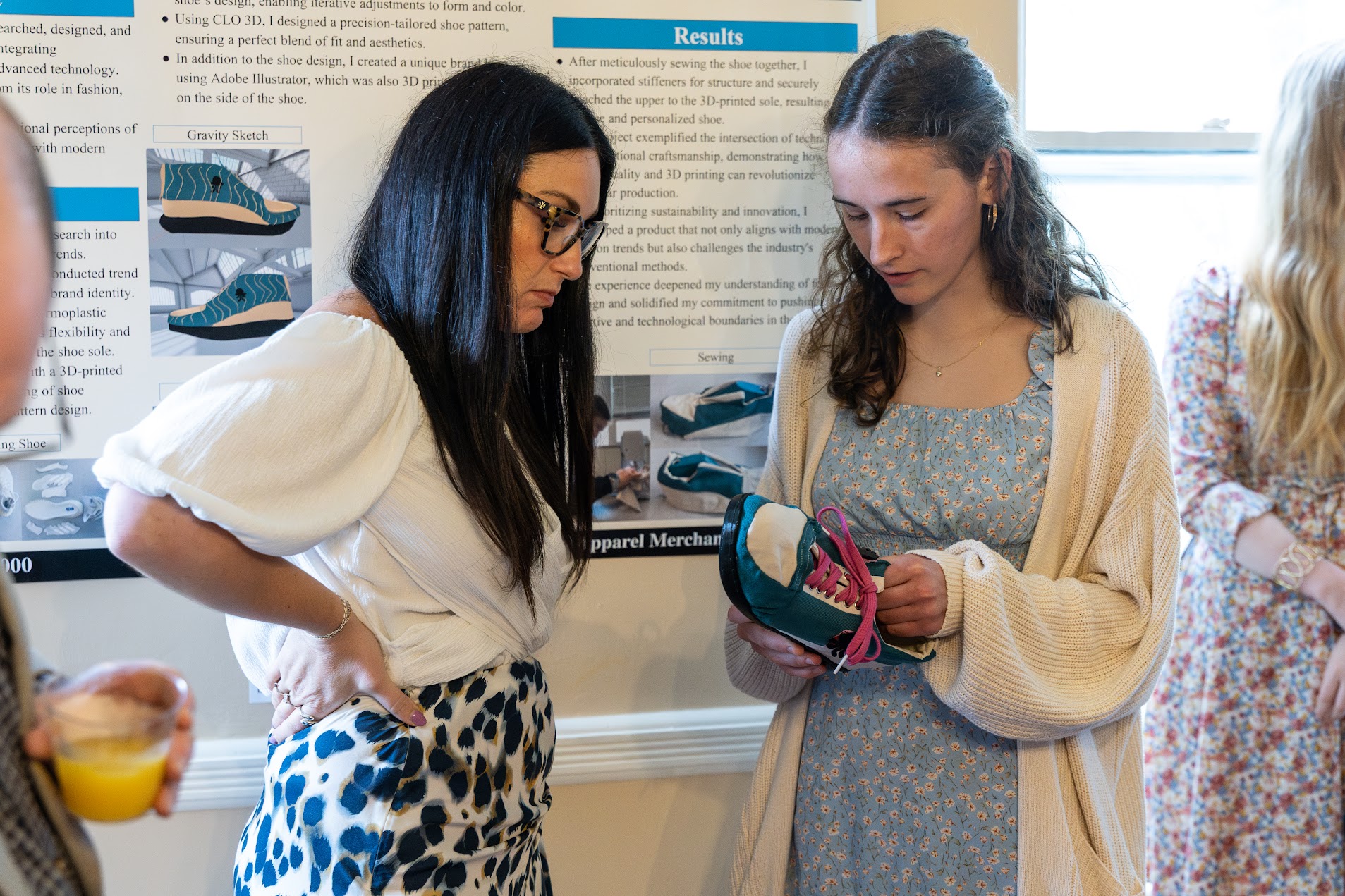 Honors student looking over her Honors Project.